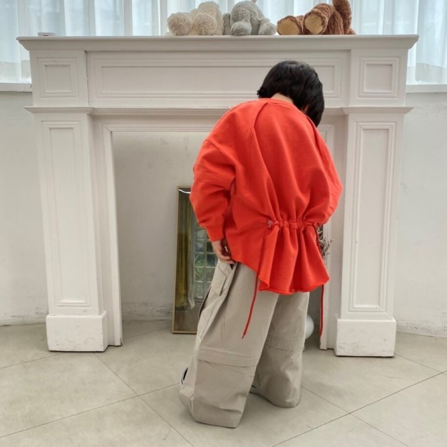 90-140 DM 前短後長抽繩大學T