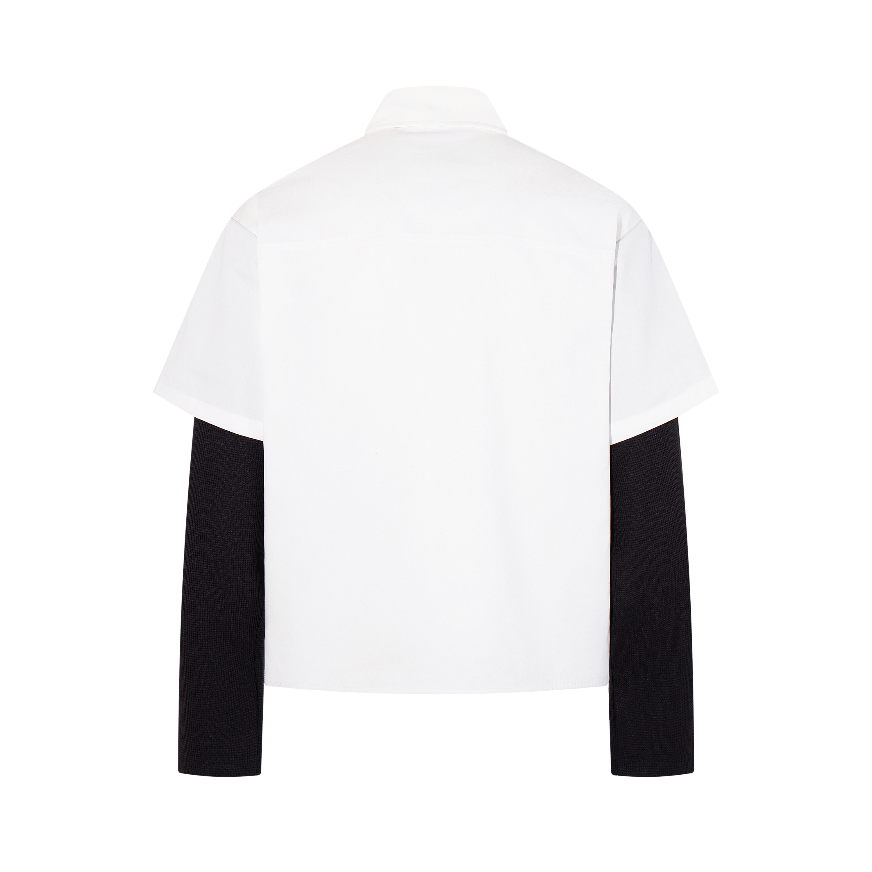 《S.V》華夫格荊棘假兩件襯衫