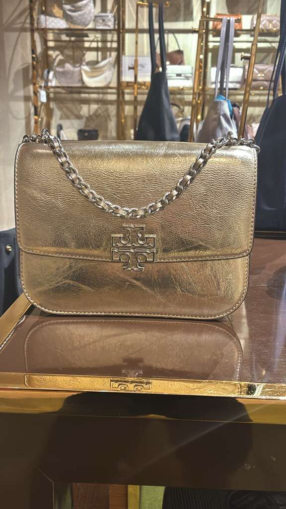 VS079 Tory Burch 雙T LOGO鏈帶CROSSBODY 金色 22x16CM