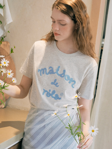 [23/02 - 06/03] RolaRola MAISON DE ROLA EMBROIDERY T-SHIRT MELANGE GRAY