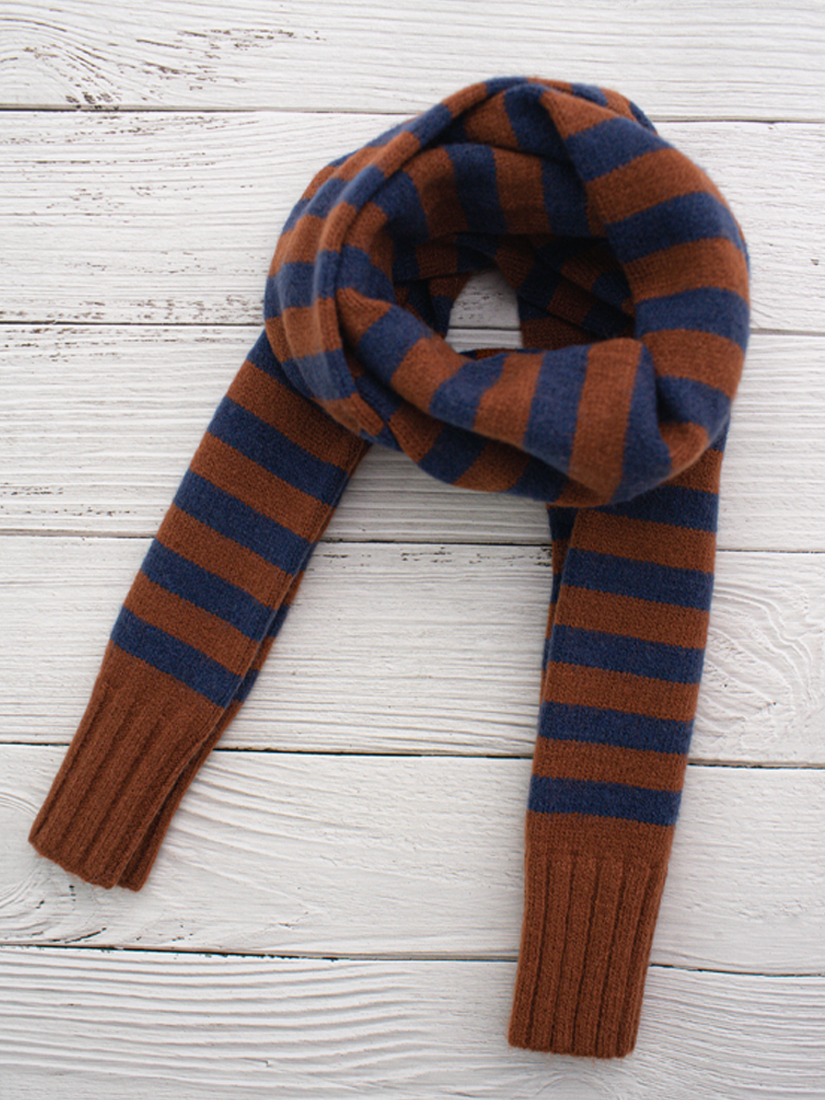 條紋袖子造型針織圍巾