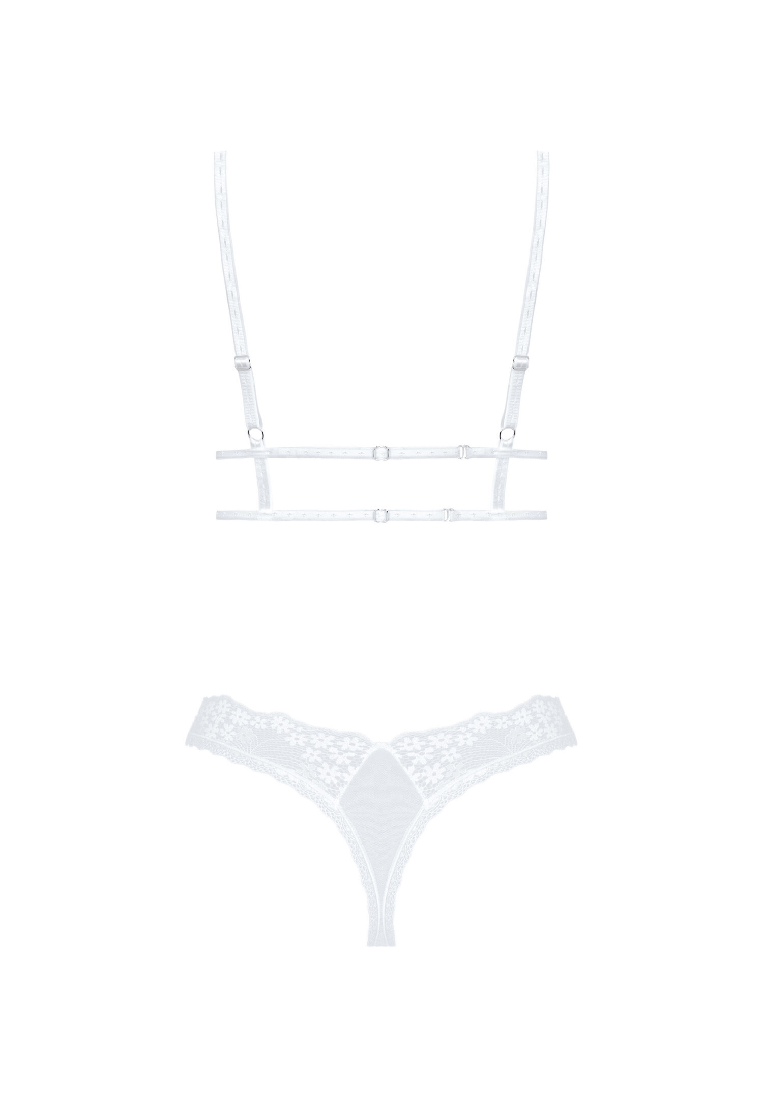 Obsessive - Heavenlly 清純碎花白色蕾絲內衣套裝 - XS/S/M/L/XL/XXL