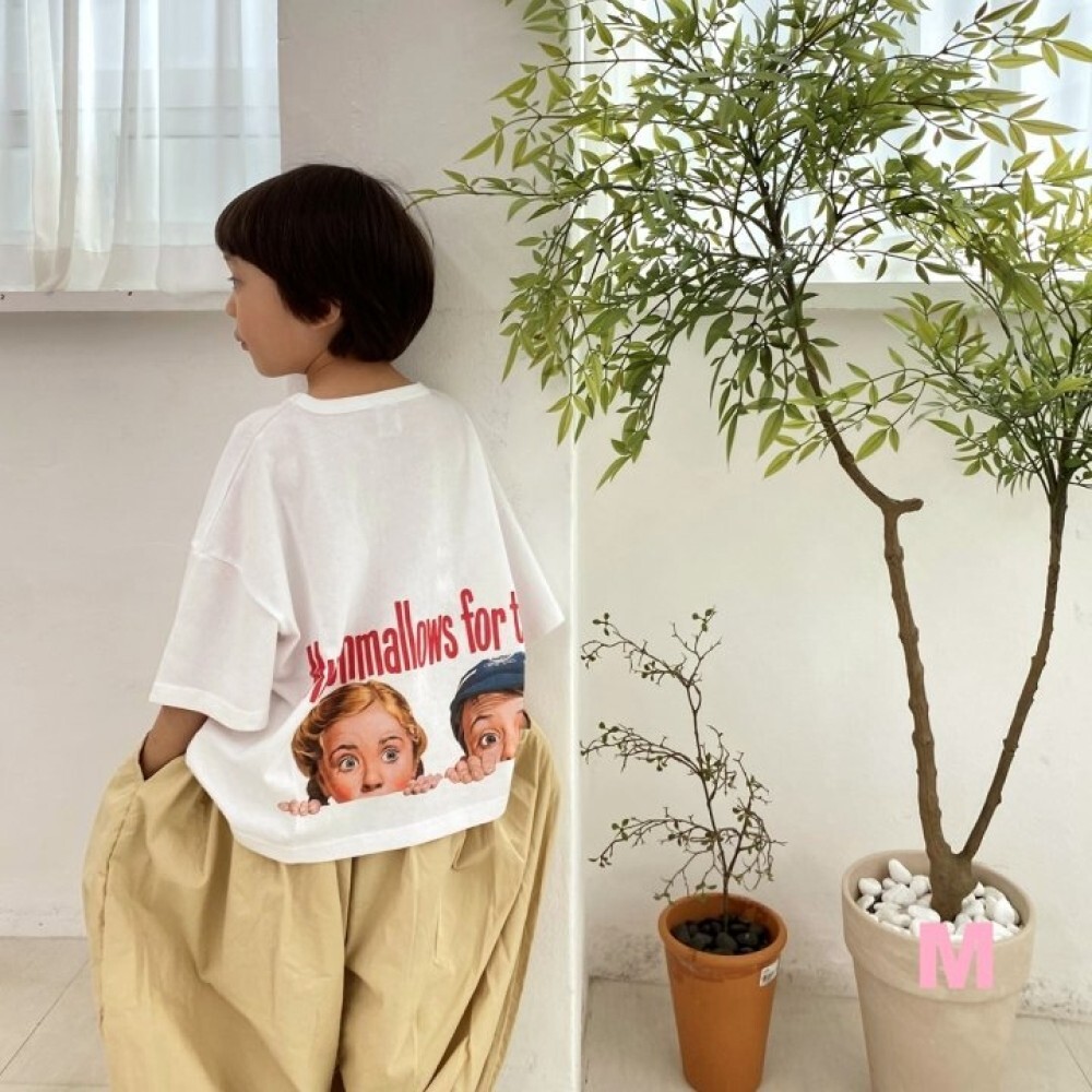 90-140 DM 美式印花短袖上衣