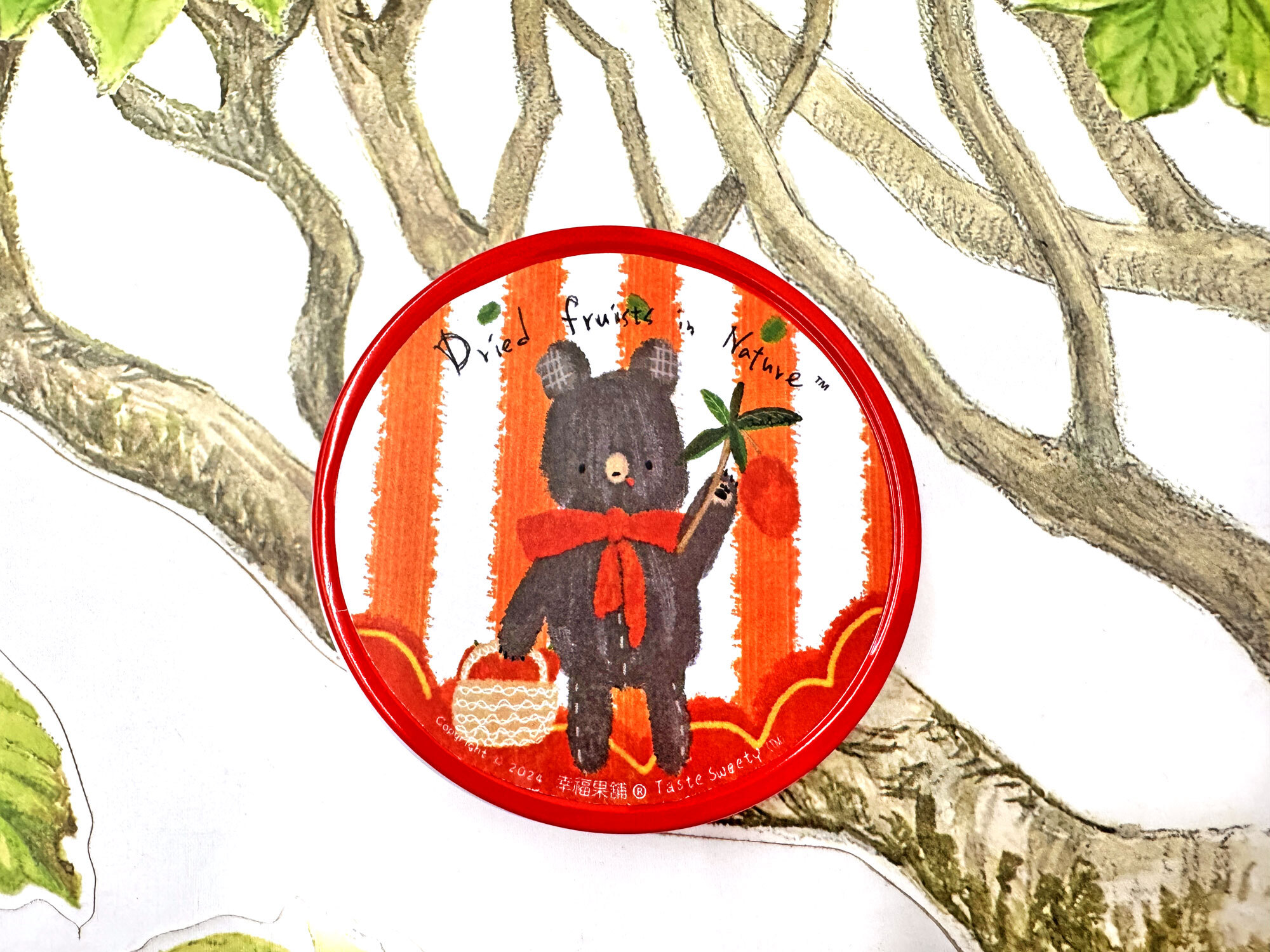 採果熊金屬小圓盒小巧水果乾