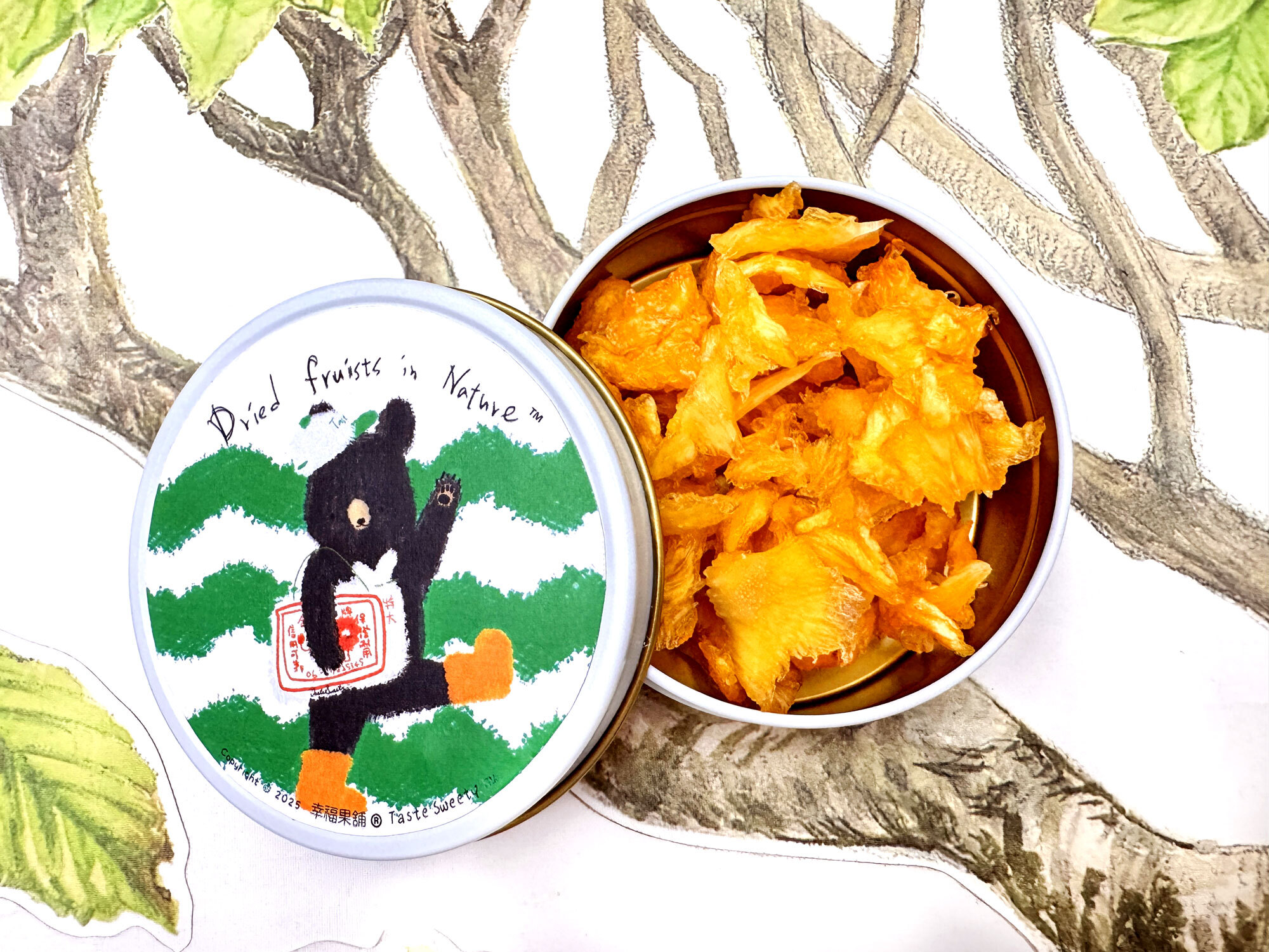農袋熊金屬小圓盒小巧水果乾