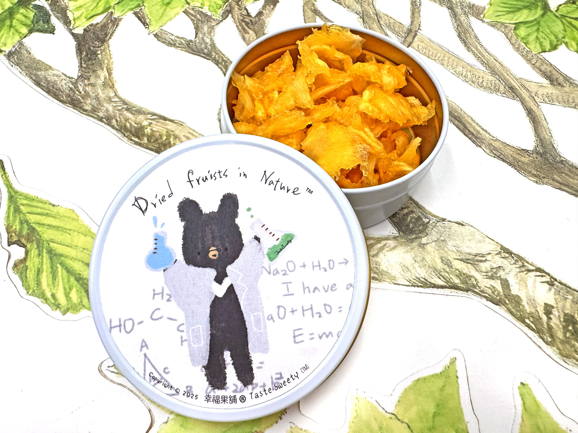 化學老師熊金屬小圓盒小巧水果乾