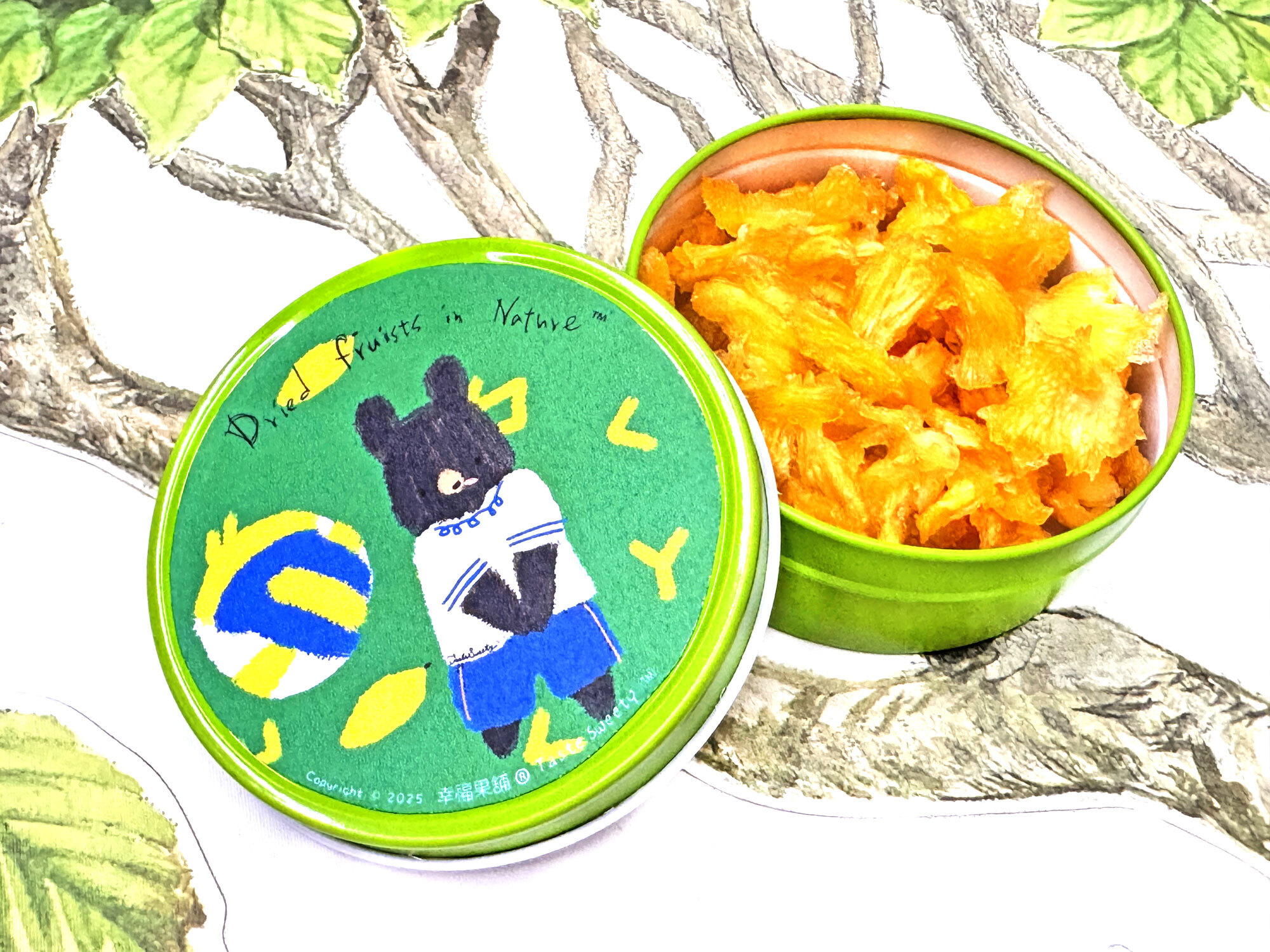 排球熊金屬小圓盒小巧水果乾