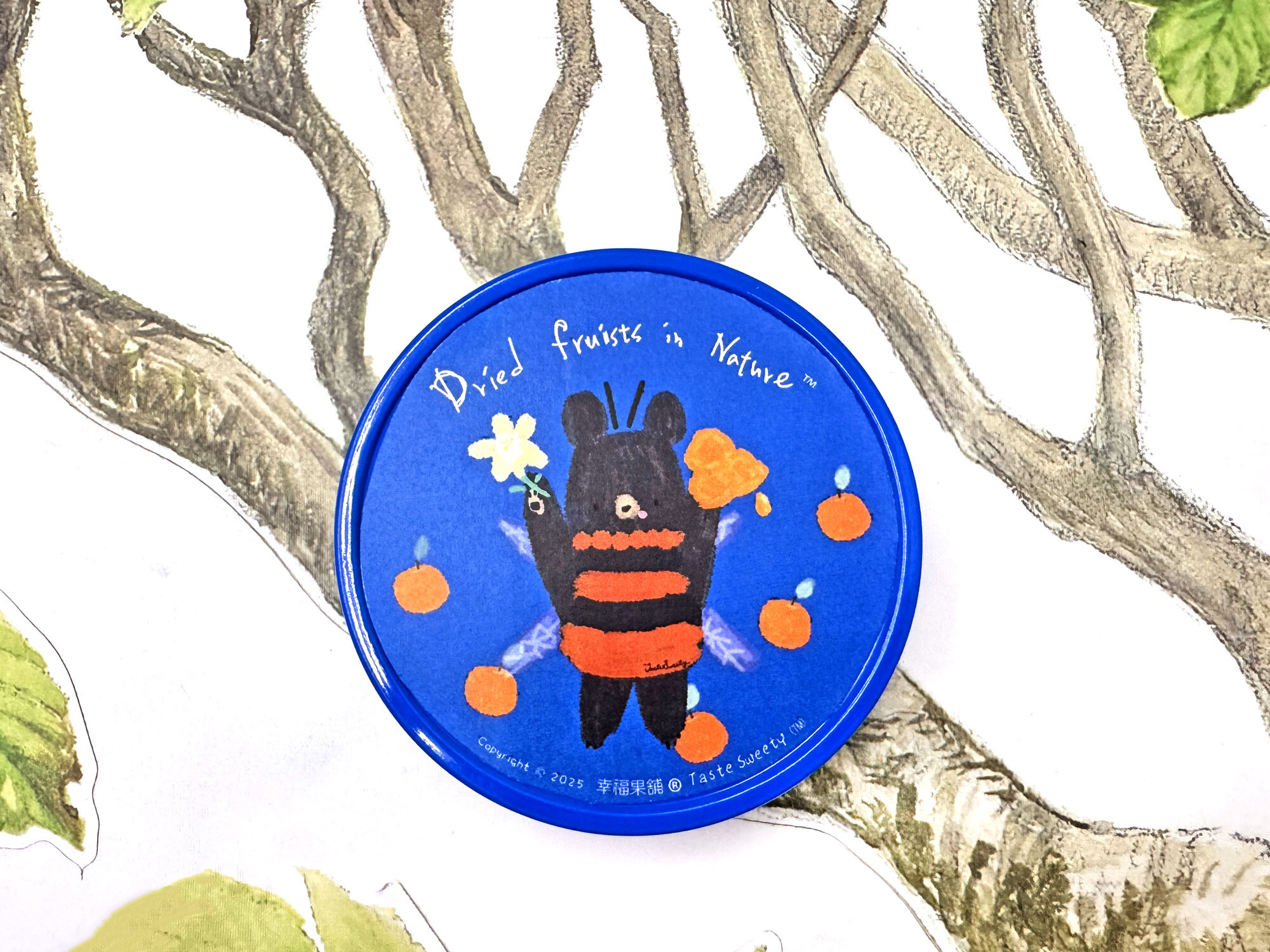 蜜蜂熊金屬小圓盒小巧水果乾