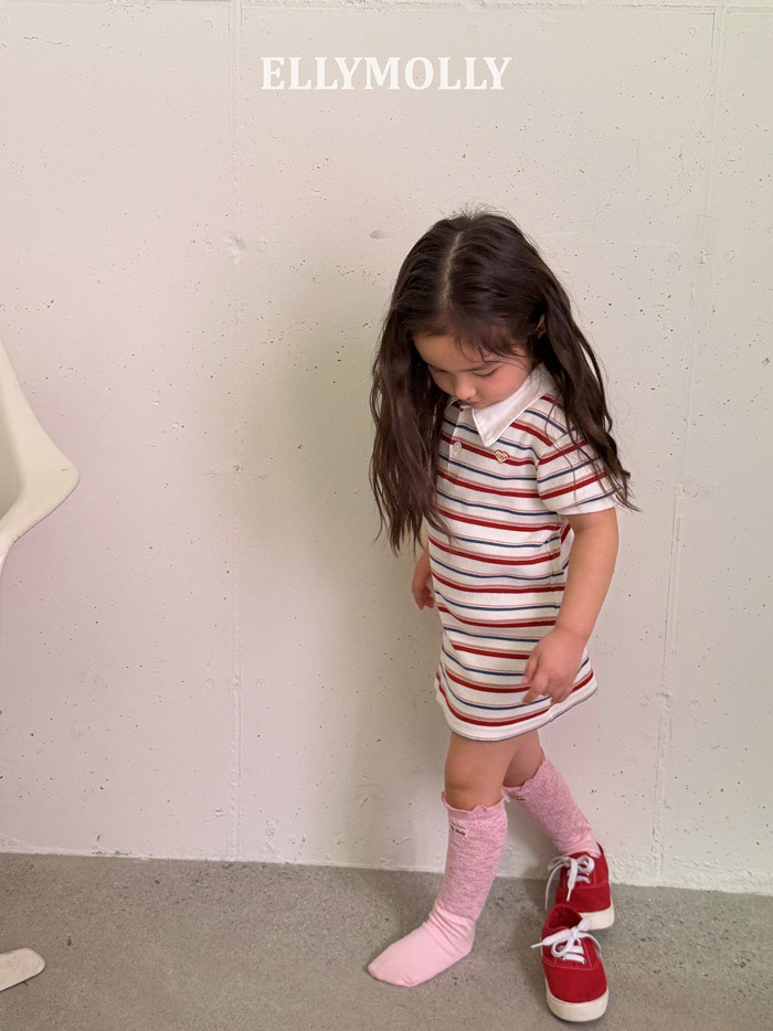 正韓春EllyMolly 兩色橫條紋洋裝