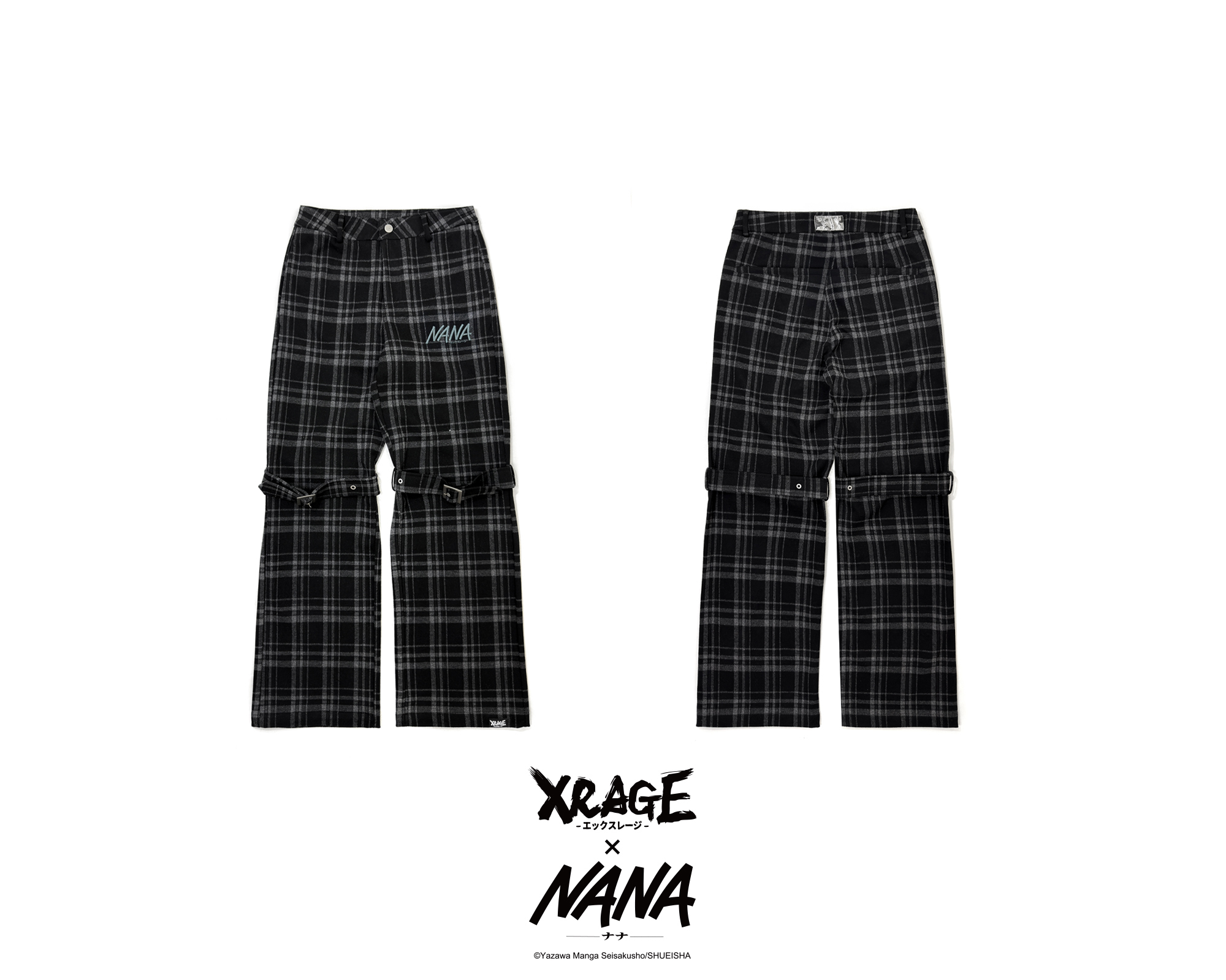 真一 毛呢格紋長褲