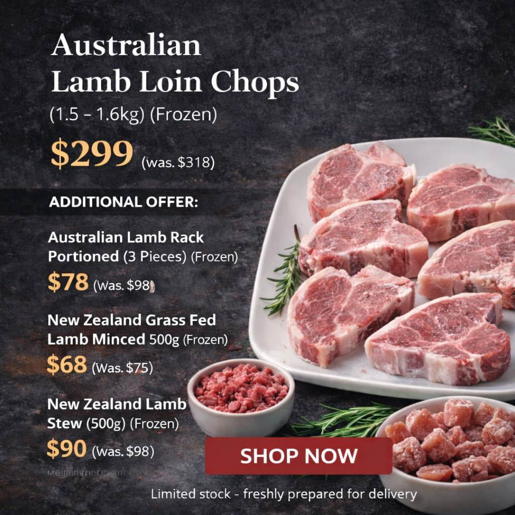 Australian Lamb Loin Chops (1.5 -1.6kg) (Frozen)
