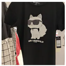 [S] KARL LAGERFELD BLACK CHOUPETTE TEE, L5WHDC83-BLK (SKL1520)