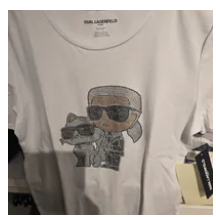 [S] KARL LAGERFELD WHITE ROUND HEAD DUO TEE, L5WHB009-WHT (SKL1521)