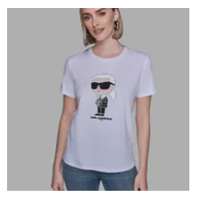 [S] KARL LAGERFELD WHITE KARL IN BLAZER TEE, L5WHCA45-WHT (SKL1525)