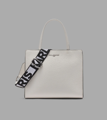 [S] KARL LAGERFELD WHITE LH1DR8BJ-0WW WINTER WHITE MAYBELLE SATCHEL, 194775051081 (SKL1527)