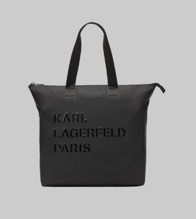 [S] KARL LAGERFELD BLACK KO640WT5-BLK WORLD TOUR TRAVEL TOTE BAG, 732465486609 (SKL1528)