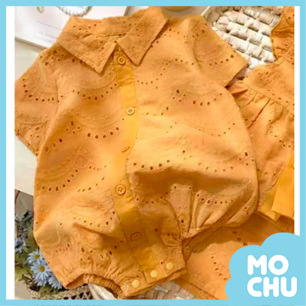 暖陽刺繡雕花親子裝