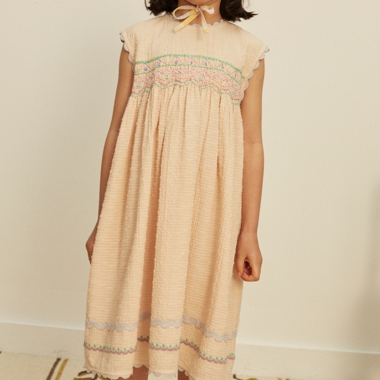 Apolina 波西米亞風點點無袖洋裝 GIGI MIDI DRESS - BLUSH