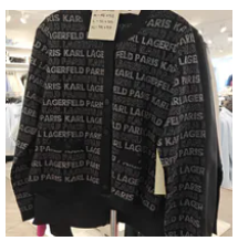 [S] KARL LAGERFELD BLACK/GUNMETAL LOGO LUREX CARIGAN, L5ZSY751-BWG (SKL1533)