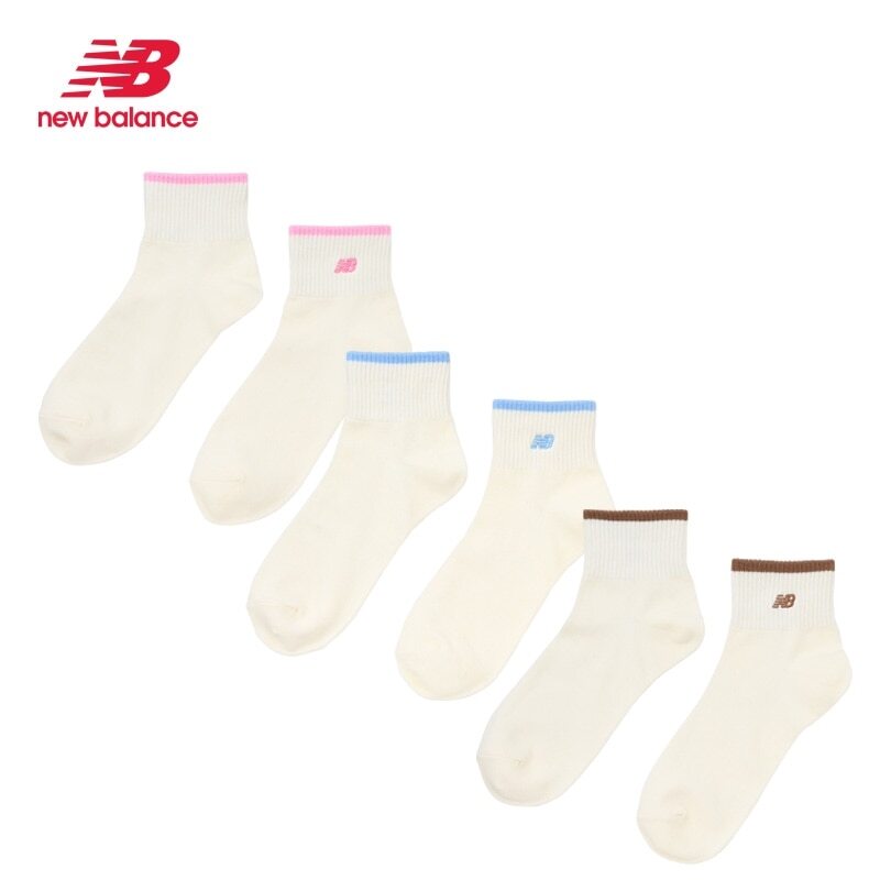 預購┃日本 New Balance 三雙一組 滾邊 logo 襪子