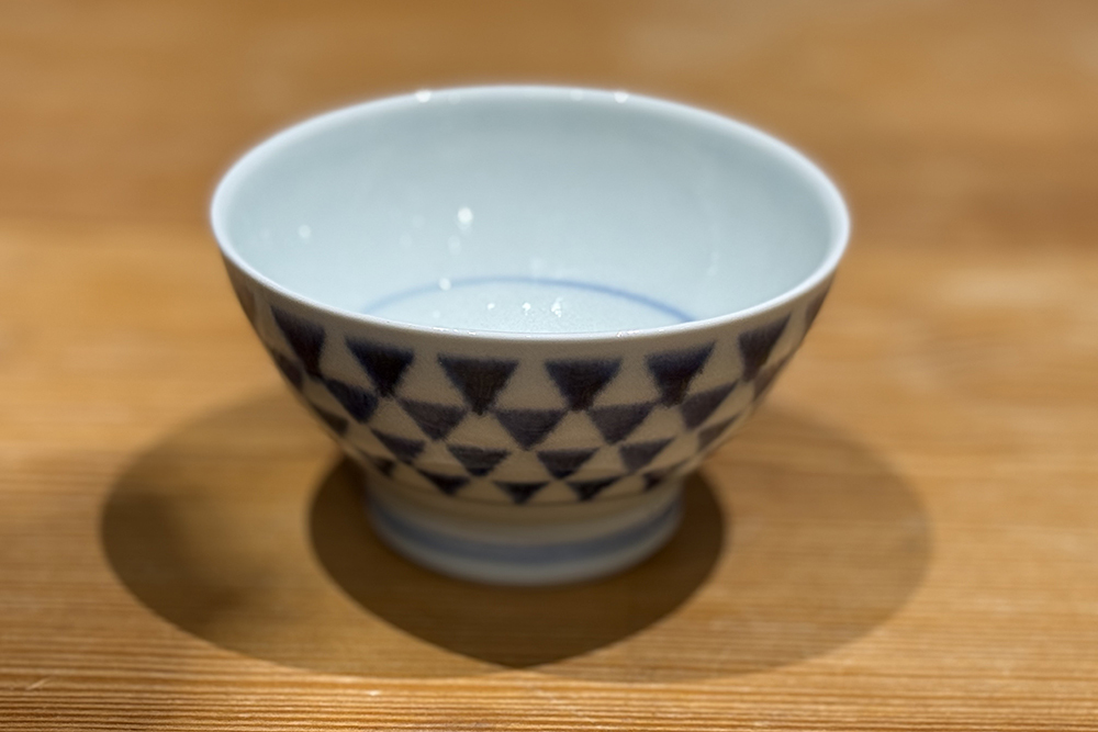 中田窯-茶碗 吳須 鱗