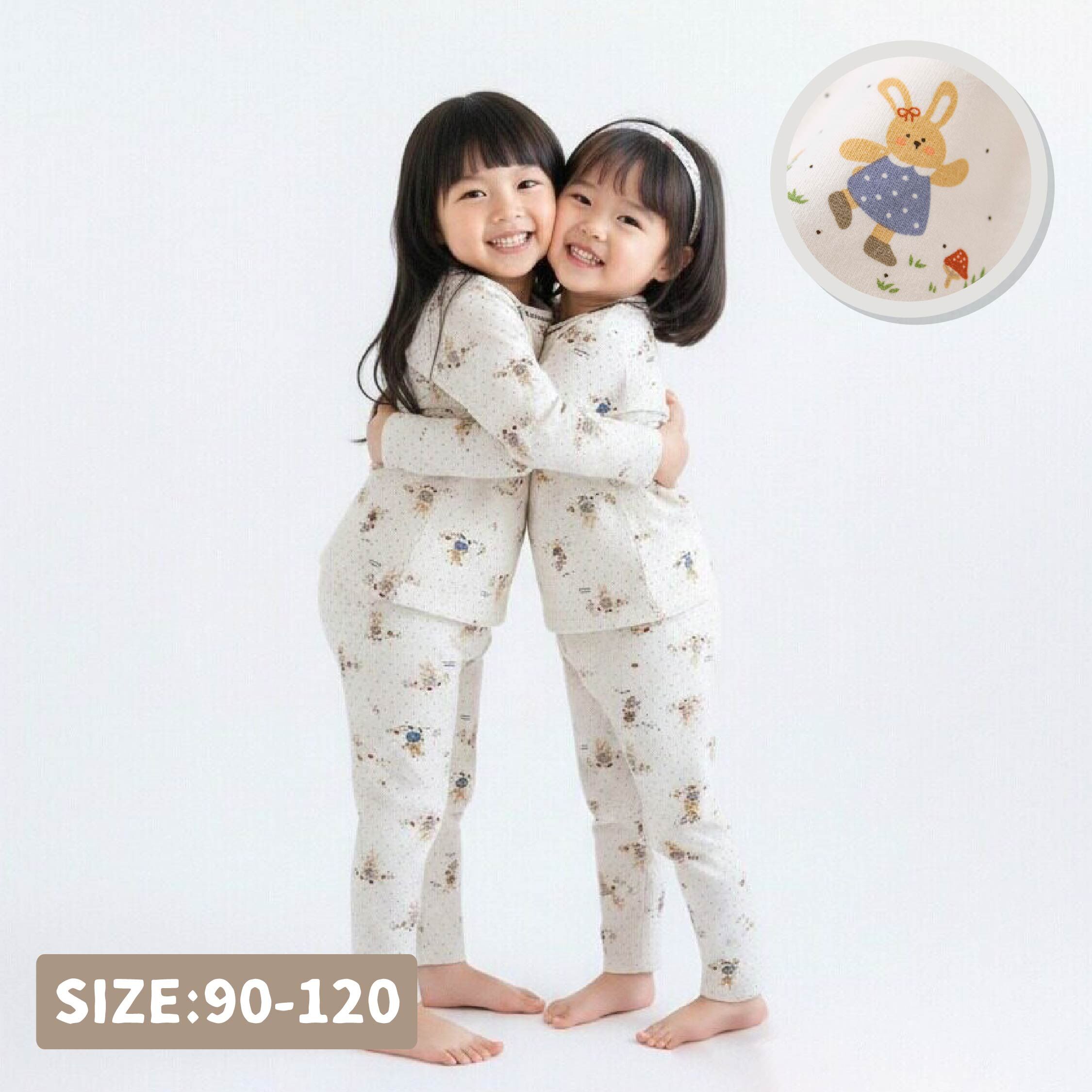 衣拉語【JL5554】歡樂兔兔好友逛花園睡衣套裝