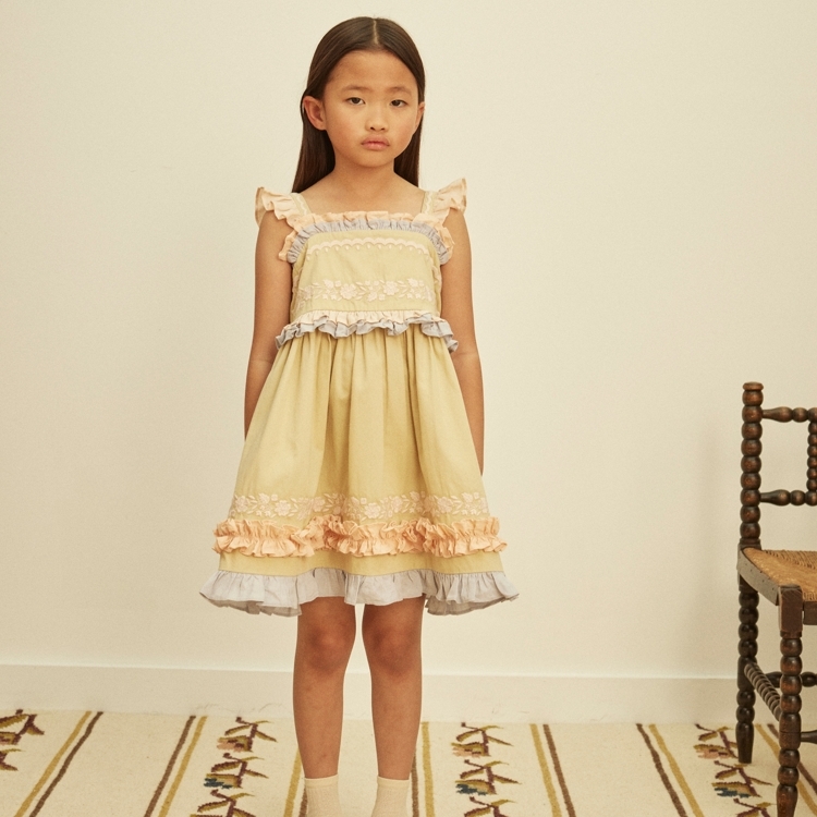 Apolina 後釦層次捲邊無袖洋裝 LUCINDA SUNDRESS - CLOUD