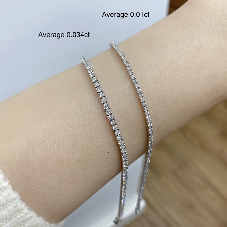 經典四爪鑲嵌渾身鑽石手鏈-1.3ct(平均一份)