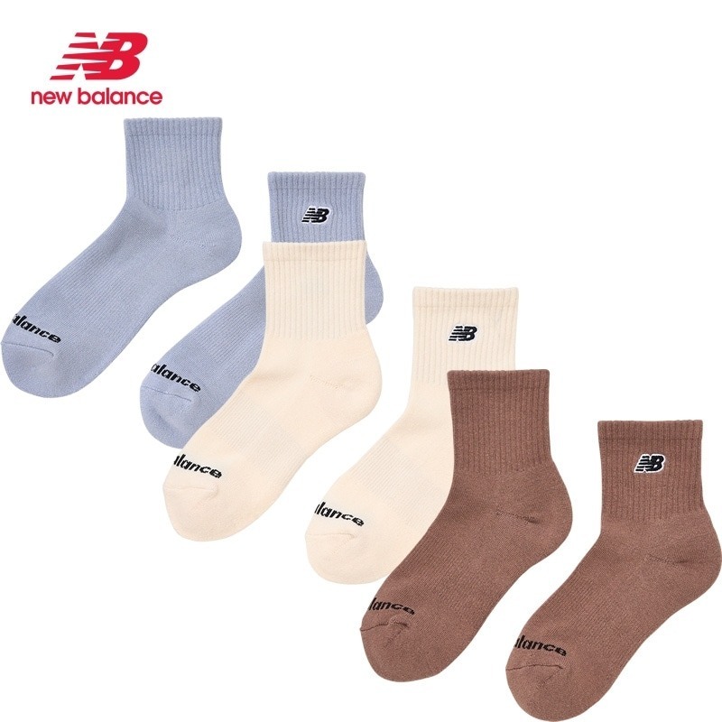 預購┃日本 New Balance 三雙一組 黑色logo 白邊 襪子