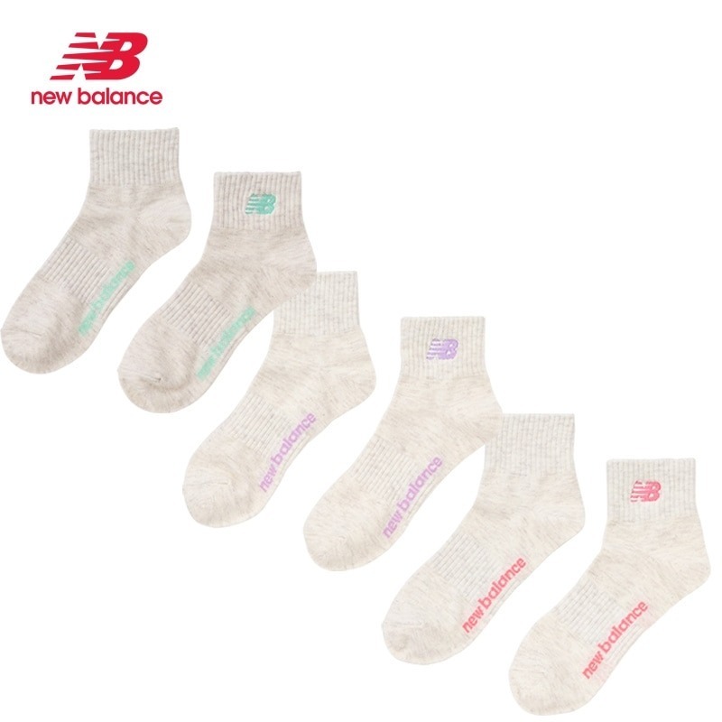 預購┃日本 New Balance 三雙一組 三色 Logo 襪子