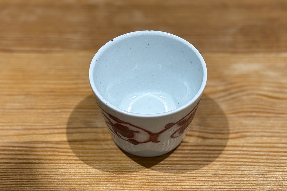 中田窯-蕎麥豬口（大） 釉裏紅 波斯紋