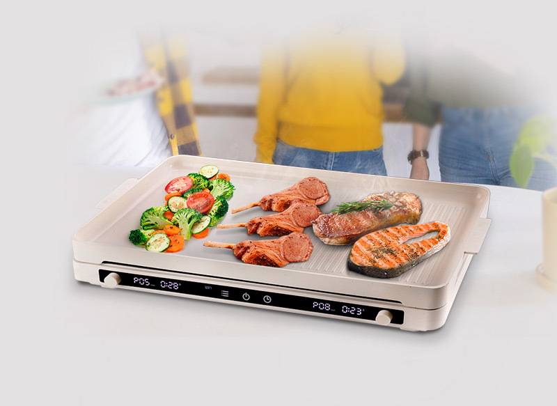 德國寶GIC-KD28T雙頭電磁爐8段火力100-240°C控溫面板