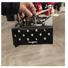 [S] KARL LAGERFELD BLACK/WHITE L5GWX5EI-BW9 KOSETTE CROSSBODY BAG WITH PINS, 198913917000 (SKL1538)