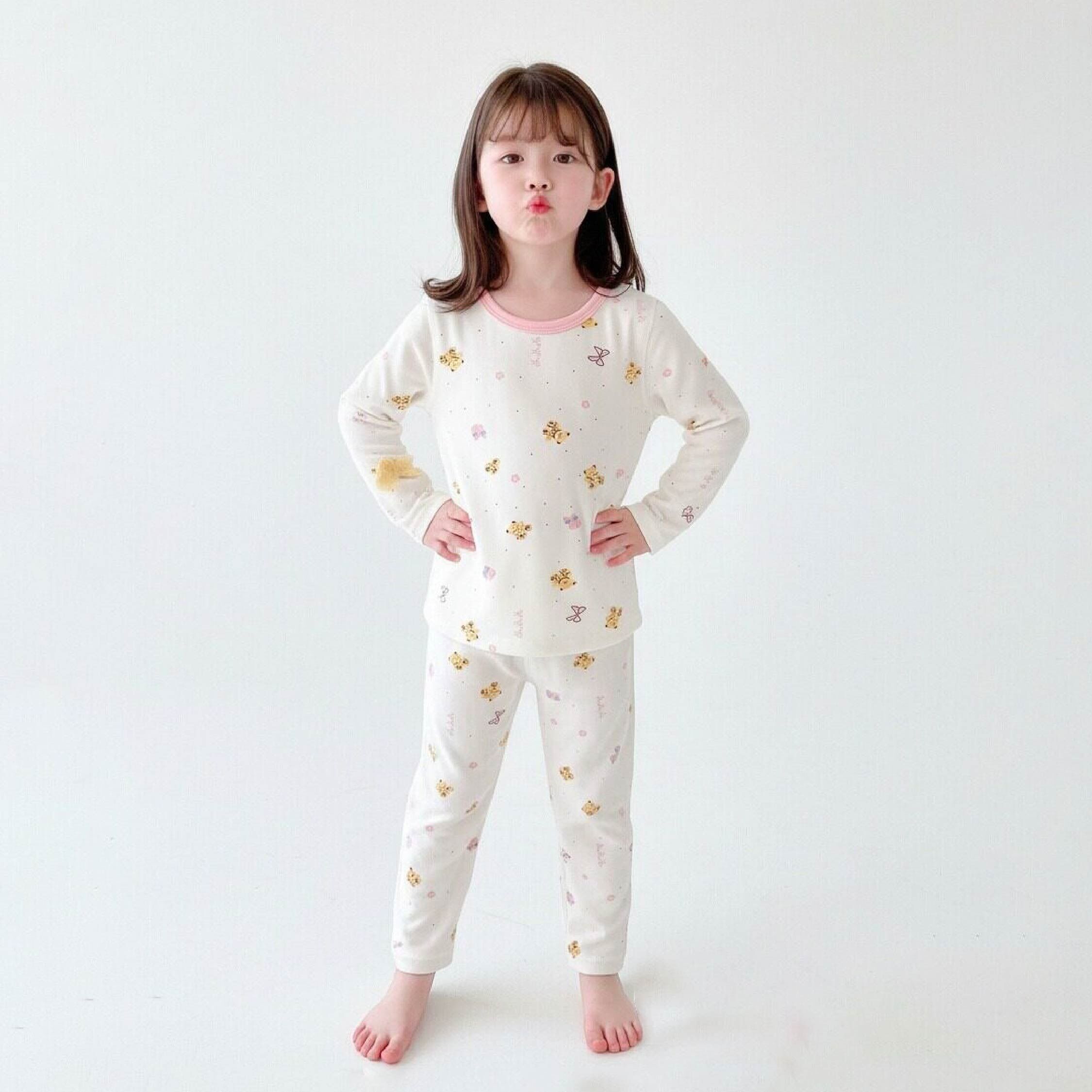 衣拉語【JL5558】甜甜花朵蝴蝶結小熊睡衣套裝