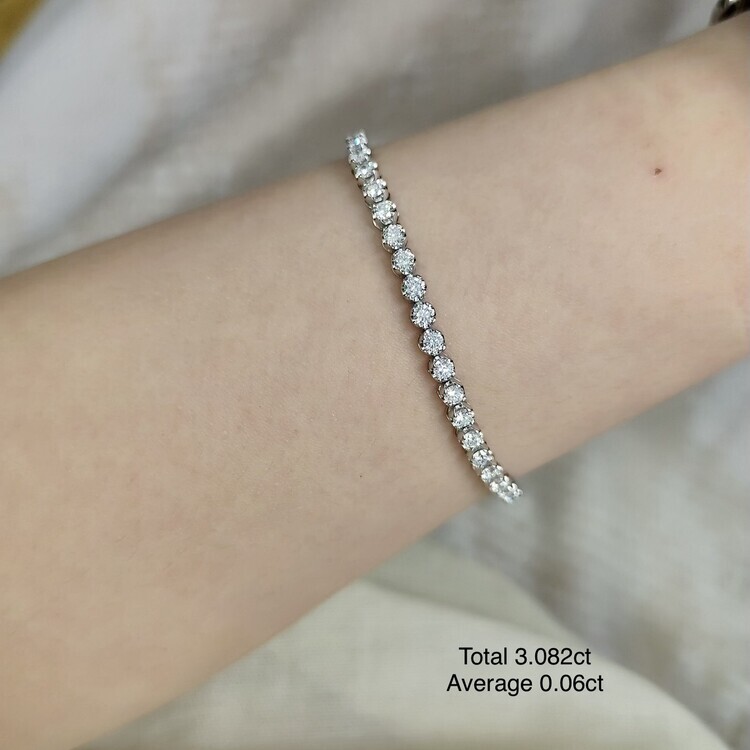 渾身鑽石手鏈- 3.082ct(平均六份)