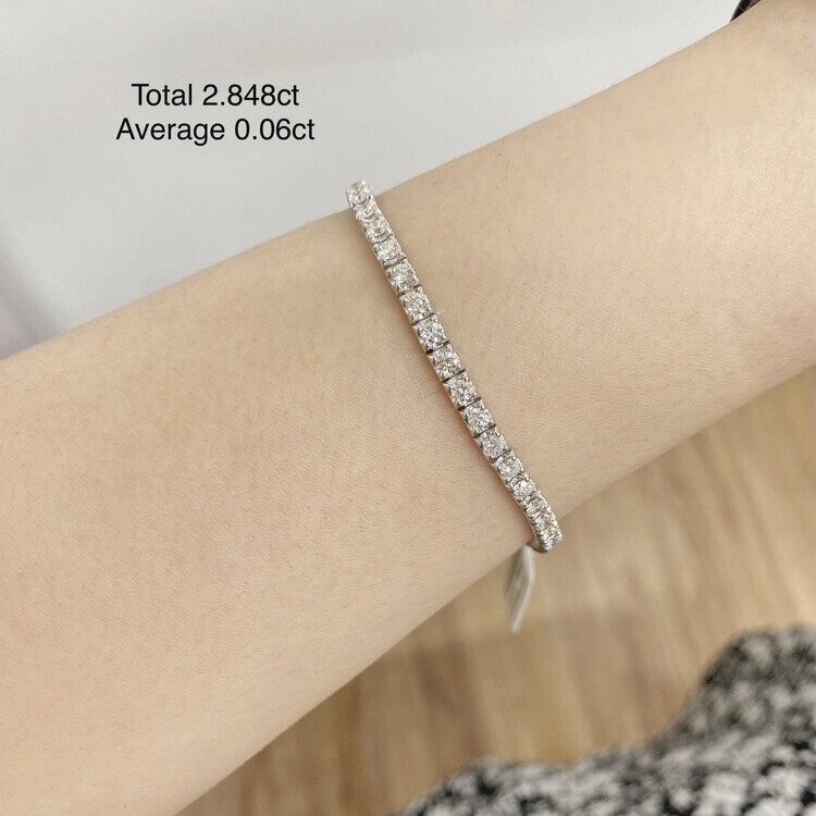 渾身鑽石手鏈- 2.848ct(平均六份)