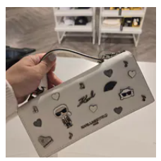 [S] KARL LAGERFELD WINTER WHITE/SILVER L5GWO5EI-W2V JACQUELINE WALLET WITH PINS, 198913917048 (SKL1541)