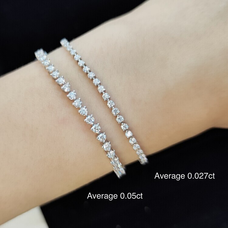 三爪鑲嵌渾身鑽石手鏈- 1.81ct (平均兩份)