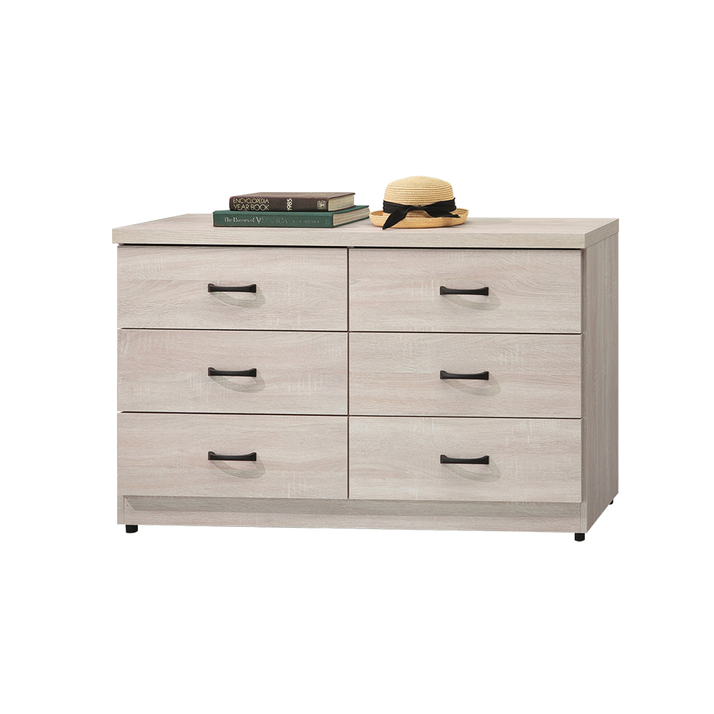 柏蒂家居-西拉4尺六斗櫃/六抽收納置物櫃