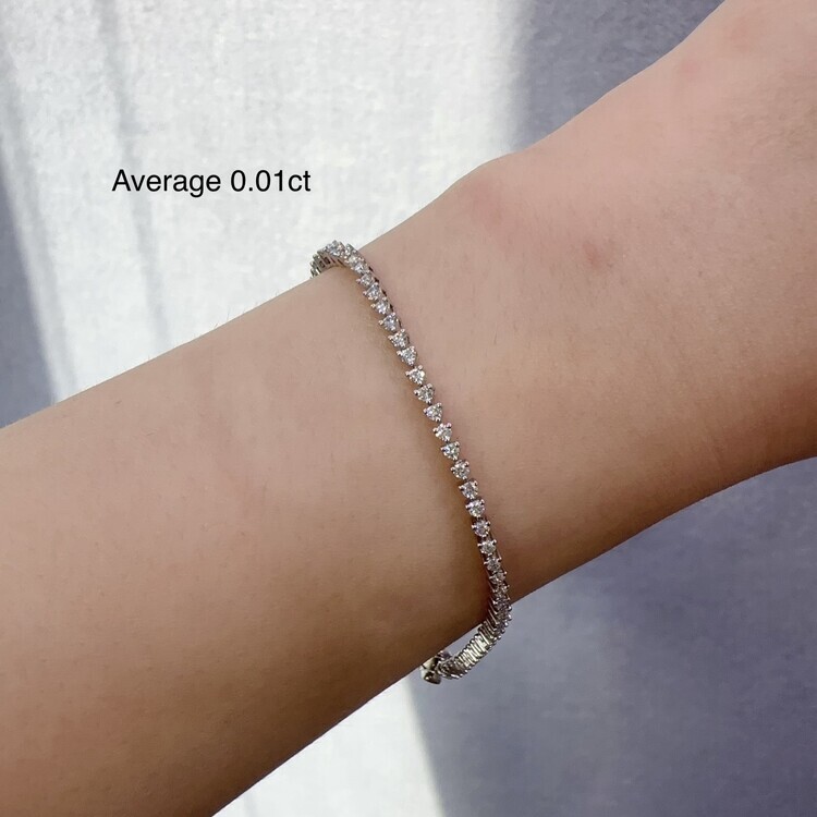 三爪鑲嵌渾身鑽石手鏈-  1.167ct(平均一份)