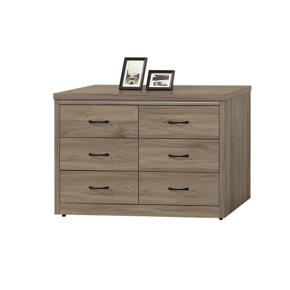 柏蒂家居-哈德爾3.8尺六斗櫃/六抽收納置物櫃