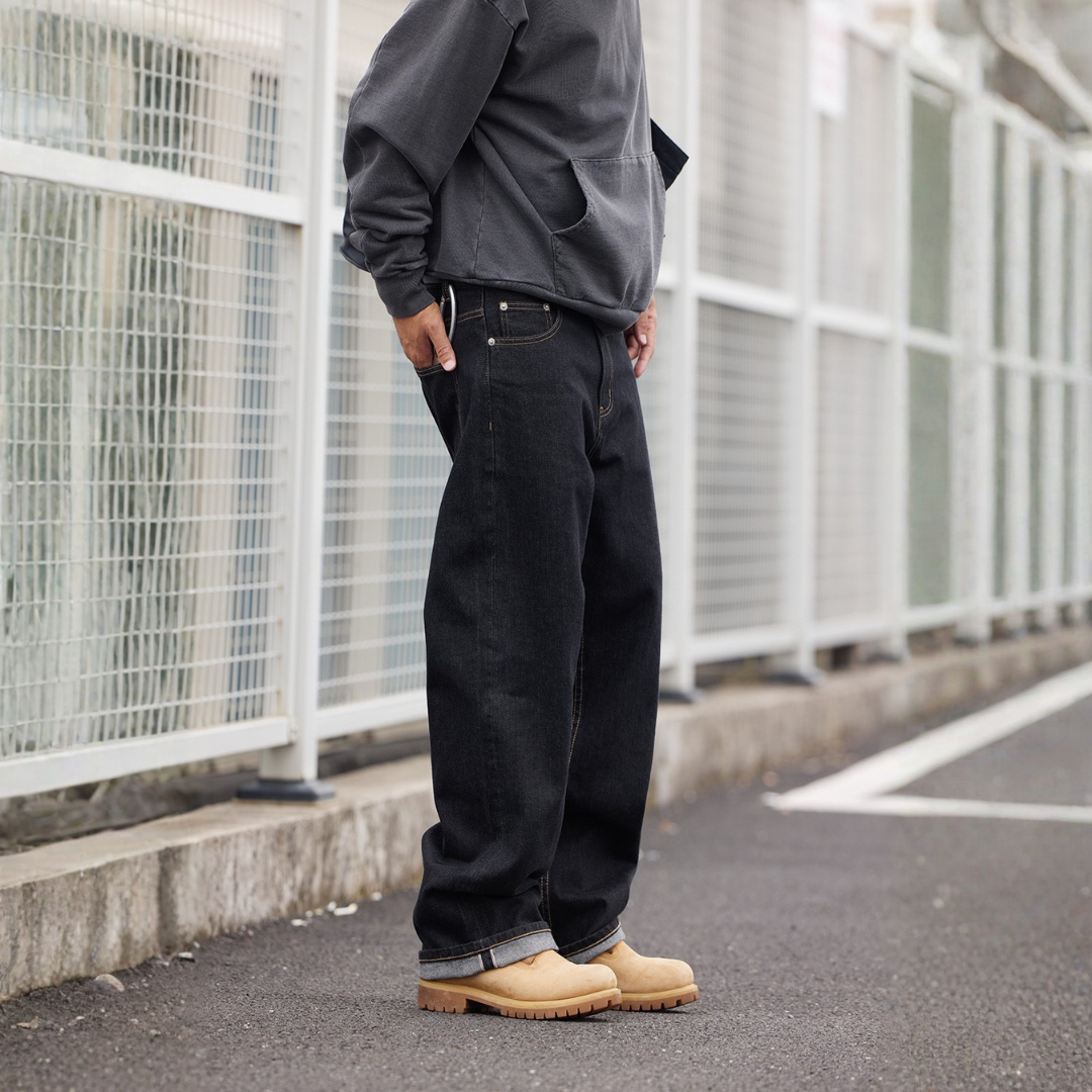 經典赤耳丹寧直筒牛仔長褲