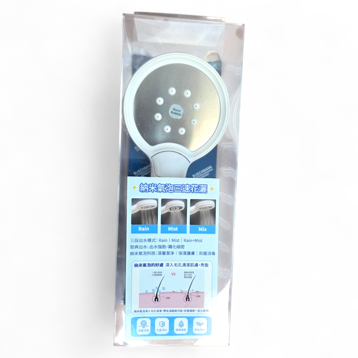 A28 BUSHMANN 納米氣泡三速花灑 BU6923