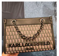 [S] KARL LAGERFELD BLACK/GREY LH5EJ2DP-BKG MINI SAVOIE MONOGRAM CROSSBODY, 194775009372 (SKL1548)
