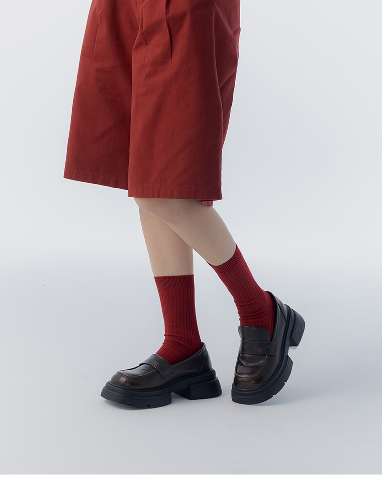 基本多色素面坑条中筒袜 七色售【07110609】现+预