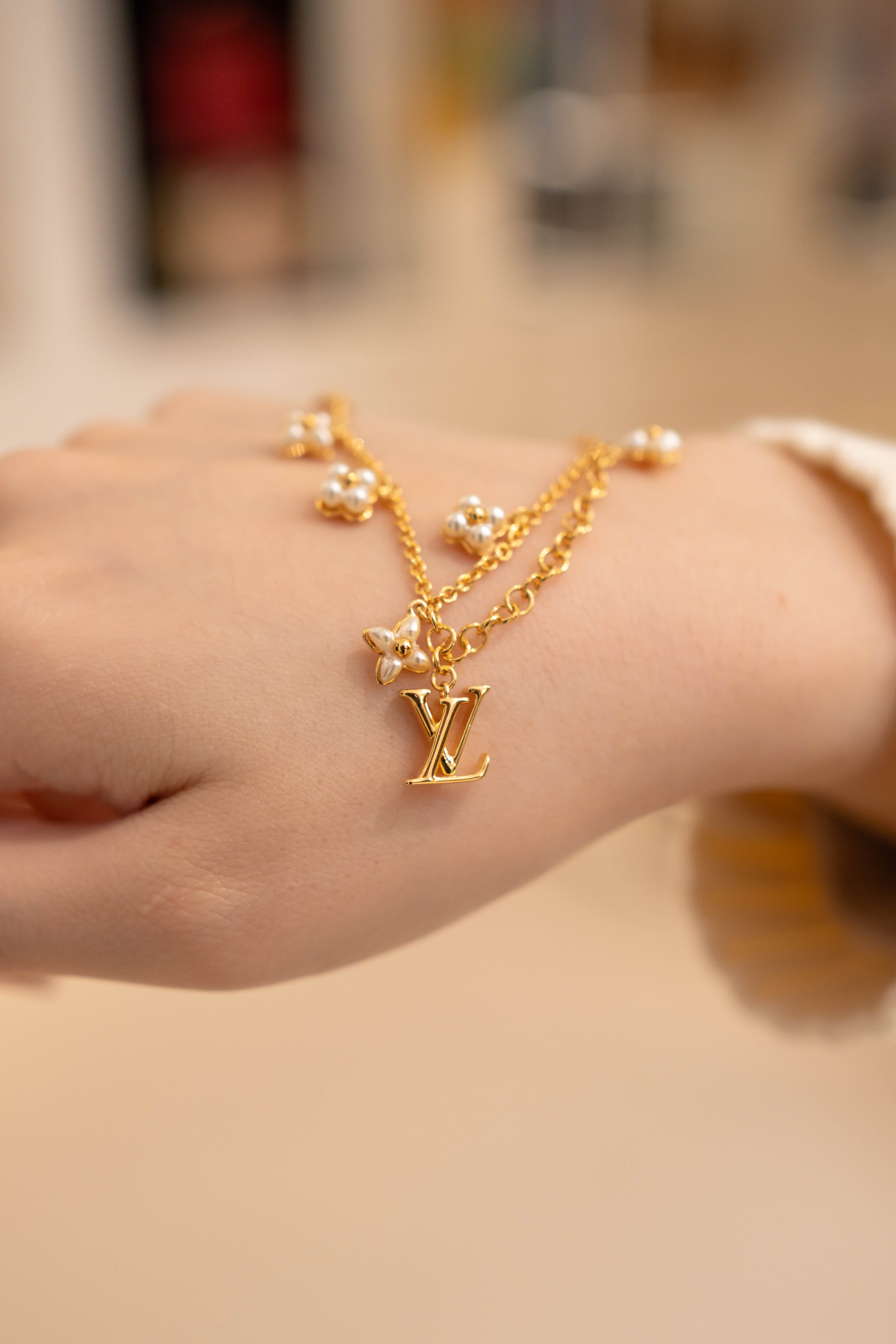 Louis Vuitton LV Floragram 手鏈 金色
