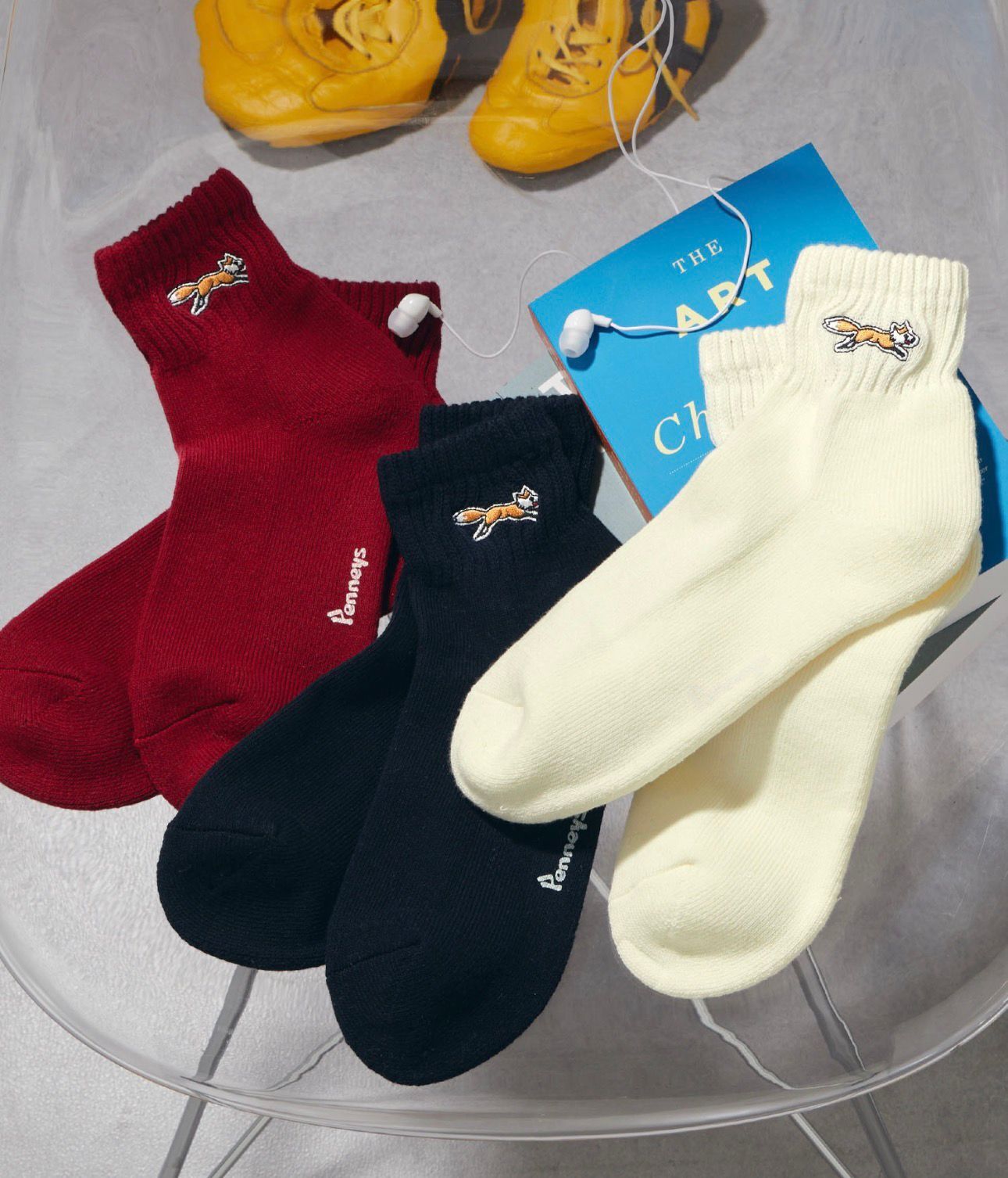 【預購】JN022403 PENNEYS 經典小狐狸刺繡短襪 (3 入組)