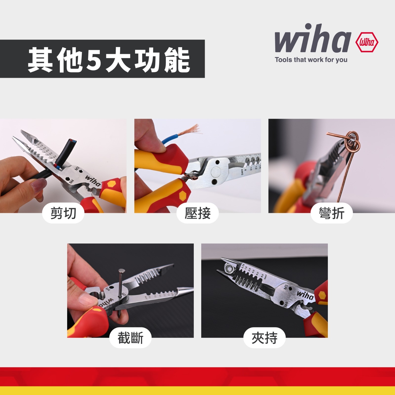 Wiha 47199 6合1多功能剝線鉗