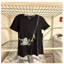 [S] KARL LAGERFELD BLACK CAMERA GRAPHIC TSHIRT, L5WHDB64-BLK (SKL1552)