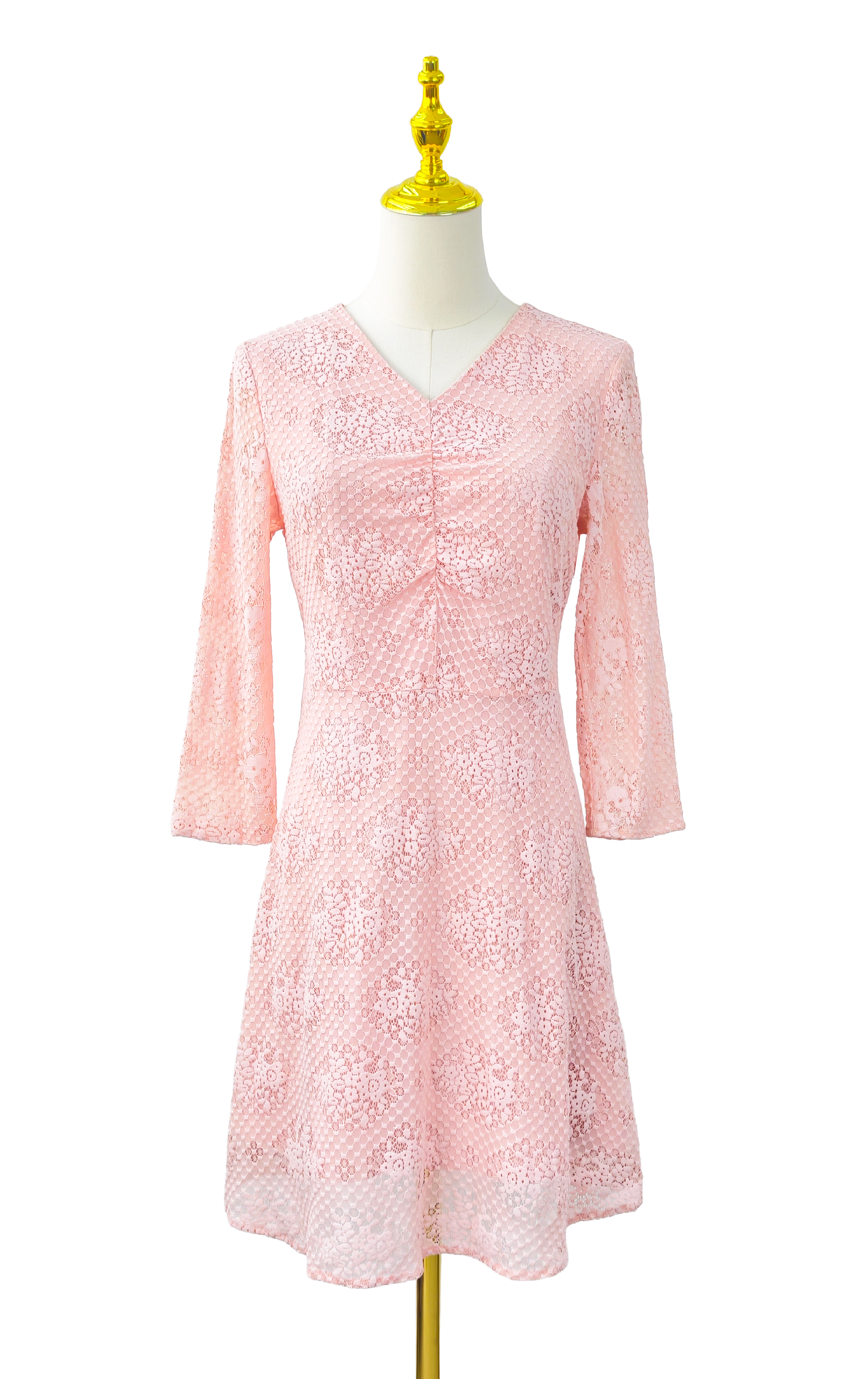 花紋蕾絲連身裙 OP0651